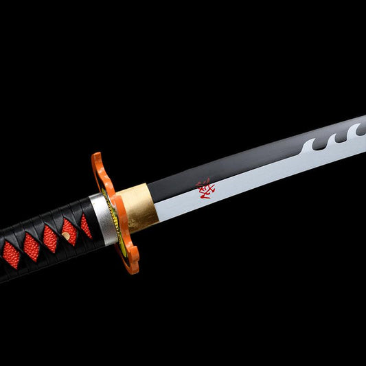 Demon Slayer - Tanjiro Kamado Edelstahl-Katana (Feueratmung)