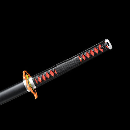 Demon Slayer - Tanjiro Kamado Edelstahl-Katana (Feueratmung)
