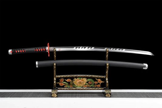 Demon Slayer - Tanjiro Kamado Edelstahl-Katana (Feueratmung)