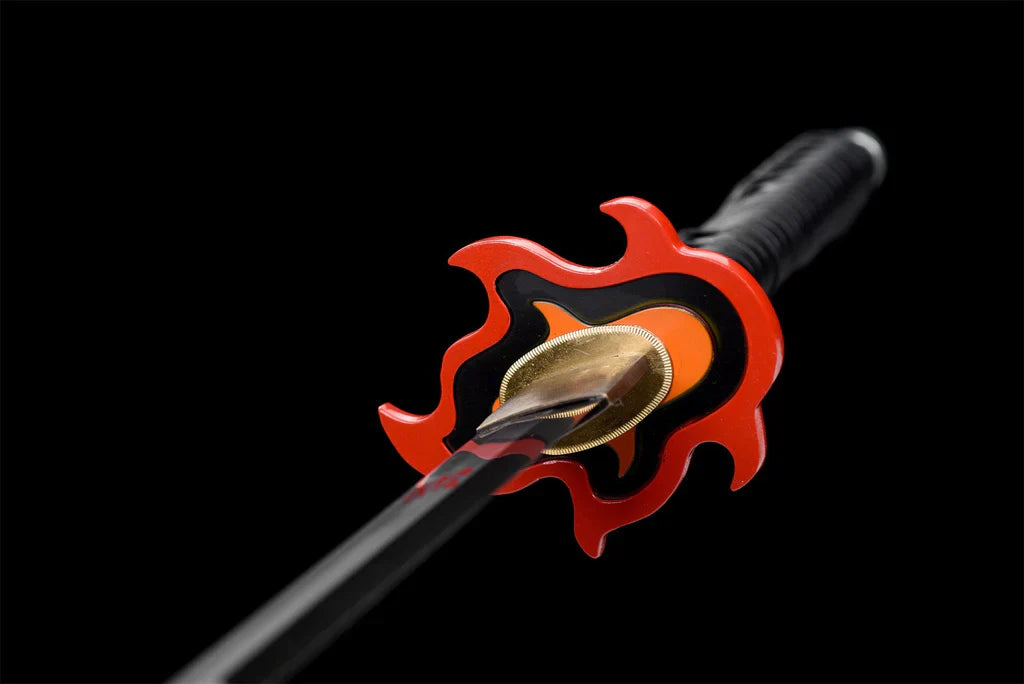 Demon Slayer - Tanjiro Kamado Edelstahl-Katana (Feueratmung)