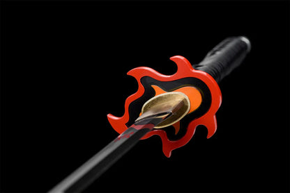Demon Slayer - Tanjiro Kamado Edelstahl-Katana (Feueratmung)